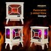 imageROVSUN 1400W Electric Fireplace Stove Space Heater Portable Freestanding with Thermostat 3D Realistic Flame Effects Overheat ampamp TipOver Protections for Bedroom Living RoomWhite CSA Approved198W x 23HWiFi Control