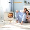 imageROVSUN 1400W Electric Fireplace Stove Space Heater Portable Freestanding with Thermostat 3D Realistic Flame Effects Overheat ampamp TipOver Protections for Bedroom Living RoomWhite CSA Approved17W x 20HKnob Control