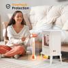 imageROVSUN 1400W Electric Fireplace Stove Space Heater Portable Freestanding with Thermostat 3D Realistic Flame Effects Overheat ampamp TipOver Protections for Bedroom Living RoomWhite CSA Approved17W x 224H