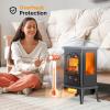 imageROVSUN 1500W Electric Fireplace Stove 224quot H Freestanding Heater wRemote Timer 7 Realistic Flame Colors ampamp 4 Brightness Adjustable Temp Overheat ampamp TipOver Protection for Bedroom ETL166W x 224H remote