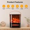imageROVSUN 1500W Electric Fireplace Stove 224quot H Freestanding Heater wRemote Timer 7 Realistic Flame Colors ampamp 4 Brightness Adjustable Temp Overheat ampamp TipOver Protection for Bedroom ETL134W x 16H remote