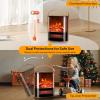 imageROVSUN 1500W Electric Fireplace Stove 224quot H Freestanding Heater wRemote Timer 7 Realistic Flame Colors ampamp 4 Brightness Adjustable Temp Overheat ampamp TipOver Protection for Bedroom ETL134W x 16H remote