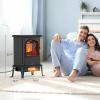 imageROVSUN 1500W Electric Fireplace Stove 224quot H Freestanding Heater wRemote Timer 7 Realistic Flame Colors ampamp 4 Brightness Adjustable Temp Overheat ampamp TipOver Protection for Bedroom ETL166W x 224H