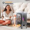 imageROVSUN 1500W Electric Fireplace Stove 224quot H Freestanding Heater wRemote Timer 7 Realistic Flame Colors ampamp 4 Brightness Adjustable Temp Overheat ampamp TipOver Protection for Bedroom ETL198W x 23H remote  WIFI