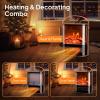 imageROVSUN 1500W Electric Fireplace Stove 224quot H Freestanding Heater wRemote Timer 7 Realistic Flame Colors ampamp 4 Brightness Adjustable Temp Overheat ampamp TipOver Protection for Bedroom ETL134W x 16H remote