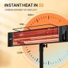 imageROVSUN 1500W Outdoor Electric Heater Patio FreestandingWallmounted Heater with 12H Timer Adjustable Heights 3 Modes 3s Instant Heating for Indoor Outdoor Backyard Garage 1 Set