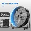imageROVSUN 20 Floor Fans High Velocity Heavy Duty Metal Industrial Floor Fan for Commercial ampamp Residential High Power Fan w 90180 Adjustable Tilt Metal Fan for Garage Gym Home Bedroom BlackBlack