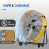 imageROVSUN 20 Floor Fans High Velocity Heavy Duty Metal Industrial Floor Fan for Commercial ampamp Residential High Power Fan w 90180 Adjustable Tilt Metal Fan for Garage Gym Home Bedroom BlackYellow