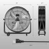 imageROVSUN 20 Floor Fans High Velocity Heavy Duty Metal Industrial Floor Fan for Commercial ampamp Residential High Power Fan w 90180 Adjustable Tilt Metal Fan for Garage Gym Home Bedroom BlackBlack
