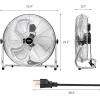 imageROVSUN 20 Floor Fans High Velocity Heavy Duty Metal Industrial Floor Fan for Commercial ampamp Residential High Power Fan w 90180 Adjustable Tilt Metal Fan for Garage Gym Home Bedroom BlackSilver