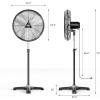 imageROVSUN 20 Inch Industrial Pedestal Fan5000CFM High Velocity and Heavy Duty Standing Fan Low Noise Metal Fan with Onetouch Oscillating Function Adjustable Height for Shop Patio Garage UL Listed24