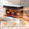 imageROVSUN 23quot Electric Fireplace Inserts with APP ampamp Remote Control 1400W Recessed Stove Heater with 8H Timer 6 Flame Colors 5 Brightness for Indoor Use ETL36 inch 3Sided Glass