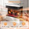 imageROVSUN 23quot Electric Fireplace Inserts with APP ampamp Remote Control 1400W Recessed Stove Heater with 8H Timer 6 Flame Colors 5 Brightness for Indoor Use ETL28 inch 3Sided Glass