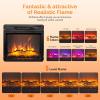imageROVSUN 23quot Electric Fireplace Inserts with APP ampamp Remote Control 1400W Recessed Stove Heater with 8H Timer 6 Flame Colors 5 Brightness for Indoor Use ETL18 inch