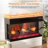 imageROVSUN 23quot Electric Fireplace Inserts with APP ampamp Remote Control 1400W Recessed Stove Heater with 8H Timer 6 Flame Colors 5 Brightness for Indoor Use ETL36 inch 3Sided Glass