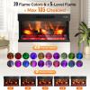 imageROVSUN 23quot Electric Fireplace Inserts with APP ampamp Remote Control 1400W Recessed Stove Heater with 8H Timer 6 Flame Colors 5 Brightness for Indoor Use ETL36 inch 3Sided Glass