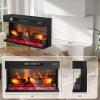 imageROVSUN 23quot Electric Fireplace Inserts with APP ampamp Remote Control 1400W Recessed Stove Heater with 8H Timer 6 Flame Colors 5 Brightness for Indoor Use ETL36 inch 3Sided Glass