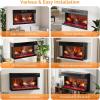 imageROVSUN 23quot Electric Fireplace Inserts with APP ampamp Remote Control 1400W Recessed Stove Heater with 8H Timer 6 Flame Colors 5 Brightness for Indoor Use ETL36 inch 3Sided Glass