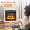 imageROVSUN 23quot Electric Fireplace Inserts with APP ampamp Remote Control 1400W Recessed Stove Heater with 8H Timer 6 Flame Colors 5 Brightness for Indoor Use ETL18 inch