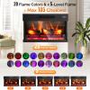 imageROVSUN 23quot Electric Fireplace Inserts with APP ampamp Remote Control 1400W Recessed Stove Heater with 8H Timer 6 Flame Colors 5 Brightness for Indoor Use ETL28 inch 3Sided Glass