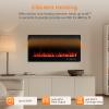 imageROVSUN 30 Electric Fireplace 2in1 UltraThin Wall Mounted ampamp Recessed Fireplace with WiFi ampamp Remote Control ampamp Touch Screen 1500W Wall Heater with 12 Realistic Flame Color Timer ampamp Crystal36inch