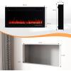 imageROVSUN 30 Electric Fireplace 2in1 UltraThin Wall Mounted ampamp Recessed Fireplace with WiFi ampamp Remote Control ampamp Touch Screen 1500W Wall Heater with 12 Realistic Flame Color Timer ampamp Crystal36inch