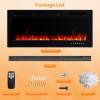imageROVSUN 30 Electric Fireplace 2in1 UltraThin Wall Mounted ampamp Recessed Fireplace with WiFi ampamp Remote Control ampamp Touch Screen 1500W Wall Heater with 12 Realistic Flame Color Timer ampamp Crystal42inch