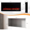 imageROVSUN 30 Electric Fireplace 2in1 UltraThin Wall Mounted ampamp Recessed Fireplace with WiFi ampamp Remote Control ampamp Touch Screen 1500W Wall Heater with 12 Realistic Flame Color Timer ampamp Crystal42inch