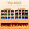 imageROVSUN 30 Electric Fireplace 2in1 UltraThin Wall Mounted ampamp Recessed Fireplace with WiFi ampamp Remote Control ampamp Touch Screen 1500W Wall Heater with 12 Realistic Flame Color Timer ampamp Crystal30inch