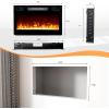 imageROVSUN 30 Electric Fireplace 2in1 UltraThin Wall Mounted ampamp Recessed Fireplace with WiFi ampamp Remote Control ampamp Touch Screen 1500W Wall Heater with 12 Realistic Flame Color Timer ampamp Crystal30inch