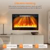 imageROVSUN 30 Electric Fireplace 2in1 UltraThin Wall Mounted ampamp Recessed Fireplace with WiFi ampamp Remote Control ampamp Touch Screen 1500W Wall Heater with 12 Realistic Flame Color Timer ampamp Crystal30inch