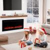 imageROVSUN 30 Electric Fireplace 2in1 UltraThin Wall Mounted ampamp Recessed Fireplace with WiFi ampamp Remote Control ampamp Touch Screen 1500W Wall Heater with 12 Realistic Flame Color Timer ampamp Crystal42inch