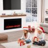 imageROVSUN 30 Electric Fireplace 2in1 UltraThin Wall Mounted ampamp Recessed Fireplace with WiFi ampamp Remote Control ampamp Touch Screen 1500W Wall Heater with 12 Realistic Flame Color Timer ampamp Crystal36inch