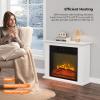 imageROVSUN 47 Electric Fireplace with Mantel Freestanding Heater with Timer 6 Realistic Flames ampamp Adjustable Temperature for Home Bedroom Living Room Indoor 1400W27W x 21H