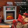 imageROVSUN 47 Electric Fireplace with Mantel Freestanding Heater with Timer 6 Realistic Flames ampamp Adjustable Temperature for Home Bedroom Living Room Indoor 1400W27W x 30H