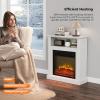 imageROVSUN 47 Electric Fireplace with Mantel Freestanding Heater with Timer 6 Realistic Flames ampamp Adjustable Temperature for Home Bedroom Living Room Indoor 1400W27W x 30H