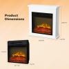 imageROVSUN 47 Electric Fireplace with Mantel Freestanding Heater with Timer 6 Realistic Flames ampamp Adjustable Temperature for Home Bedroom Living Room Indoor 1400W25W x 25H