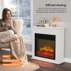 imageROVSUN 47 Electric Fireplace with Mantel Freestanding Heater with Timer 6 Realistic Flames ampamp Adjustable Temperature for Home Bedroom Living Room Indoor 1400W25W x 25H
