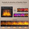 imageROVSUN 47 Electric Fireplace with Mantel Freestanding Heater with Timer 6 Realistic Flames ampamp Adjustable Temperature for Home Bedroom Living Room Indoor 1400W27W x 21H