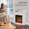 imageROVSUN 47 Electric Fireplace with Mantel Freestanding Heater with Timer 6 Realistic Flames ampamp Adjustable Temperature for Home Bedroom Living Room Indoor 1400W32W x 27H