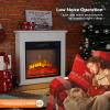 imageROVSUN 47 Electric Fireplace with Mantel Freestanding Heater with Timer 6 Realistic Flames ampamp Adjustable Temperature for Home Bedroom Living Room Indoor 1400W25W x 25H