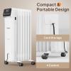 imageROVSUN Oil Filled Radiator Heater 1500W Portable Space Heater with Adjustable ThermostatRemote ampamp APP Control TipOver ampamp Overheat Protection for Indoor Use Living Room Bedroom OfficeWhiteWhite2 Packs