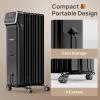 imageROVSUN Oil Filled Radiator Heater 1500W Portable Space Heater with Adjustable ThermostatRemote ampamp APP Control TipOver ampamp Overheat Protection for Indoor Use Living Room Bedroom OfficeWhiteBlack2 Packs