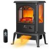 imageROVSUN 1500W Electric Fireplace Stove 224quot H Freestanding Heater wRemote Timer 7 Realistic Flame Colors ampamp 4 Brightness Adjustable Temp Overheat ampamp TipOver Protection for Bedroom ETL166W x 224H remote