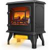 imageROVSUN 1500W Electric Fireplace Stove 224quot H Freestanding Heater wRemote Timer 7 Realistic Flame Colors ampamp 4 Brightness Adjustable Temp Overheat ampamp TipOver Protection for Bedroom ETL17W x 20H