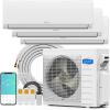 imageROVSUN 28000 BTU Tri Zone WIFI Mini Split ACHeating System 20 SEER2 3 Zone 12000  12000  12000 BTU Ductless Split Air Conditioner with PreCharged Condenser Heat Pump ampamp 25Ft Line Set 208230V3 Zone 28000 BTU 121212WIFI