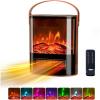 imageROVSUN Electric Fireplace Heater for Indoor Use wRemote ampamp Timer 1500W Portable Fake Fireplace with 7 Flame Color Adjustable Temperature Overheat Protection for Home Living Room Bedroom OfficeRemote Control