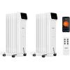 imageROVSUN Oil Filled Radiator Heater 1500W Portable Space Heater with Adjustable ThermostatRemote ampamp APP Control TipOver ampamp Overheat Protection for Indoor Use Living Room Bedroom OfficeWhiteWhite2 Packs