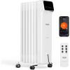 imageROVSUN Oil Filled Radiator Heater 1500W Portable Space Heater with Adjustable ThermostatRemote ampamp APP Control TipOver ampamp Overheat Protection for Indoor Use Living Room Bedroom OfficeWhiteWhite