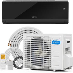 imageROVSUN 12000 BTU Mini Split Air Conditioner ampamp Heater with Smart APP Control 21 SEER2 115V Energy Saving Inverter Ductless Wall AC Unit with PreCharged Condenser Heat Pump ampamp Installation Kit Black12000BTU 115V  21 SEER2